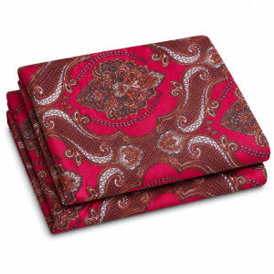Premium Red Paisley Print Bedsheet Fabric