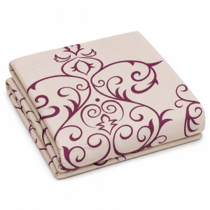 Premium Beige Ornamental Print Bedsheet