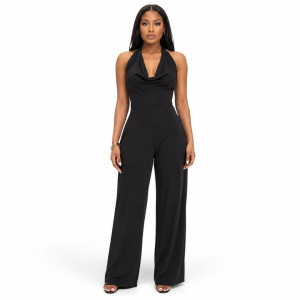 Midnight Halter Wide Leg Jumpsuit
