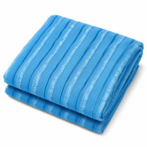 Premium Sky Blue Fancy Stripe Organza Fabric Material