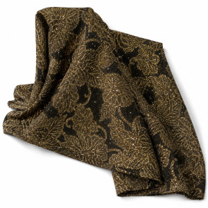 Premium Black and Gold Beaded Fancy Fabric Material