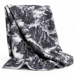 Nature Landscape Print Jeans Fabric Material      Design jeans