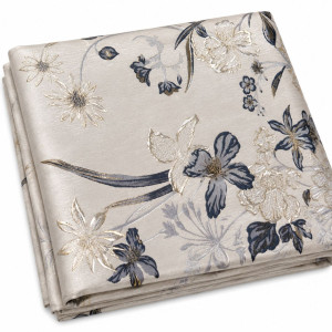 Ivory Moonlit Garden Brocade Fabric