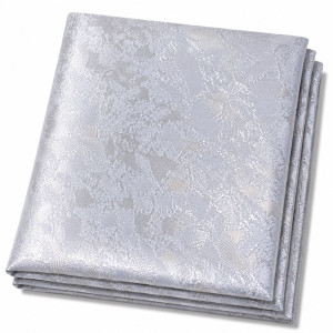 Premium White Metallic Damask Brocade Fabric  Luxury Floral Woven Textile
