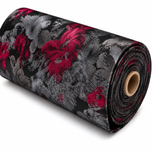 Premium Abstract Floral Metallic Jacquard Fabric  Luxury Designer Woven Textile