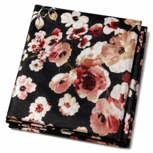 Premium Black Floral Metallic Jacquard Fabric  Luxury Designer Woven Textile