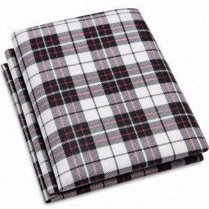 Premium White Plaid Lurex Suiting Fabric