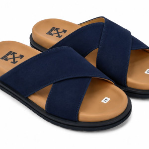 Mens Casual Cross Strap Slide Sandal