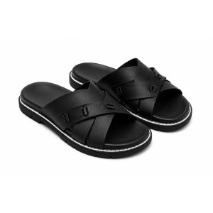 Mens Cross Strap Casual Slide Sandal