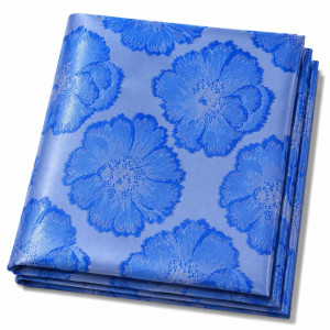 Azure Blossom Elegance Brocade Fabric