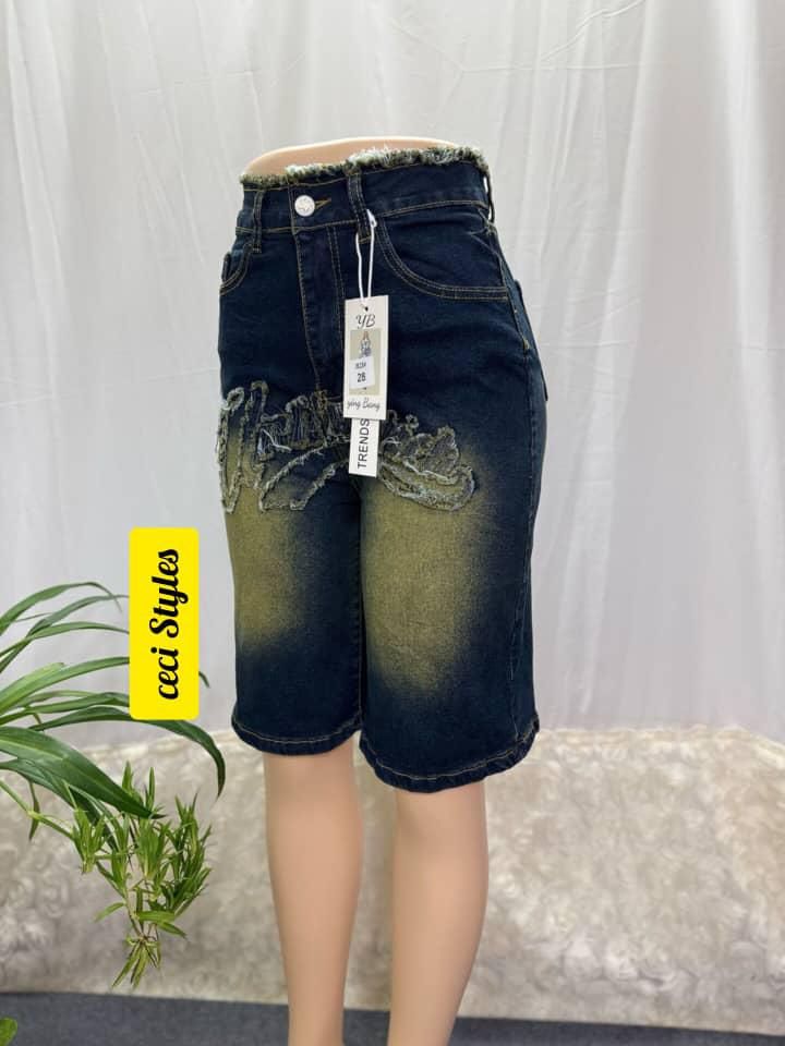 Unisex jeans dark blue shorts