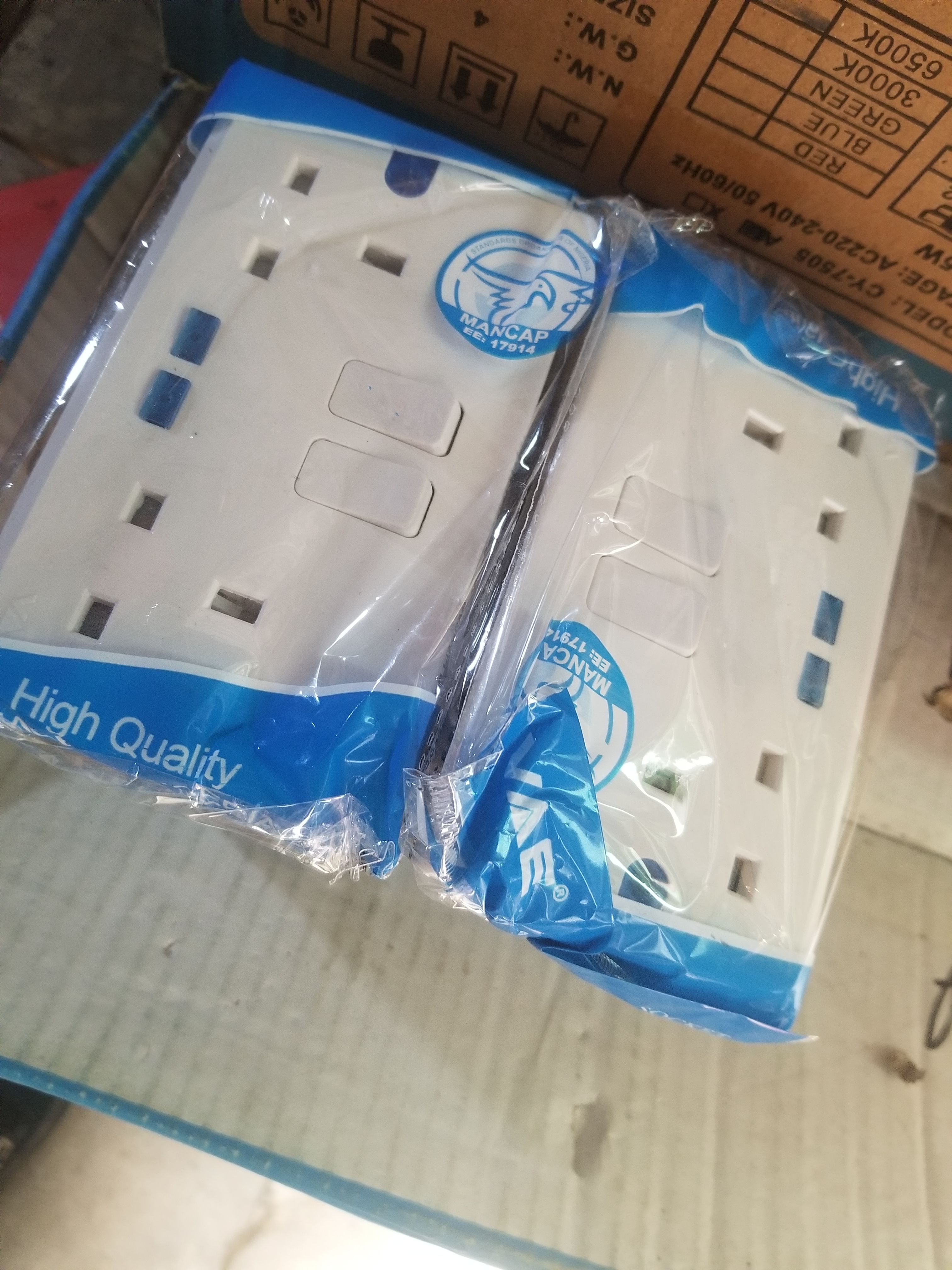White Electrical Wall Sockets with Integrated Switches