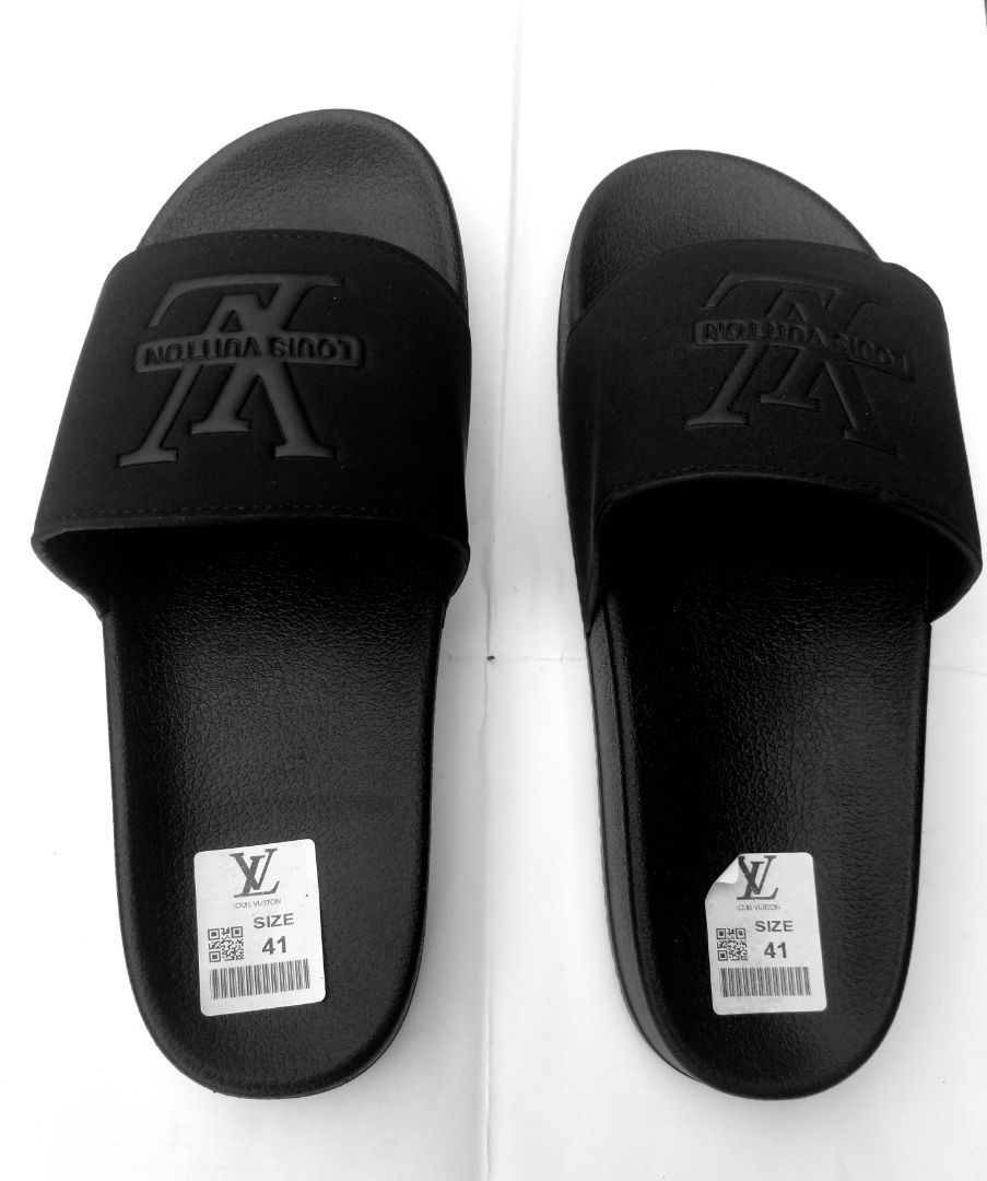 Louis Vuitton Slide Sandals with Embossed Logo Design