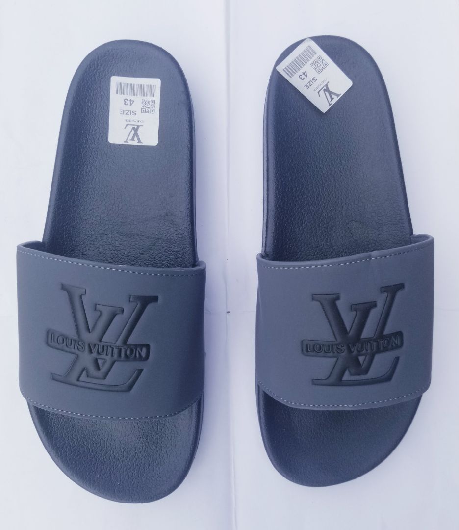 Louis Vuitton Slide Sandals with Embossed Logo Design