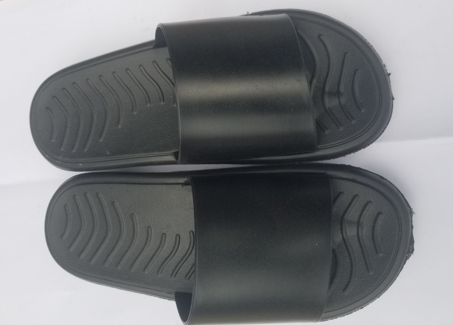 Black Slip-On Casual Sandals