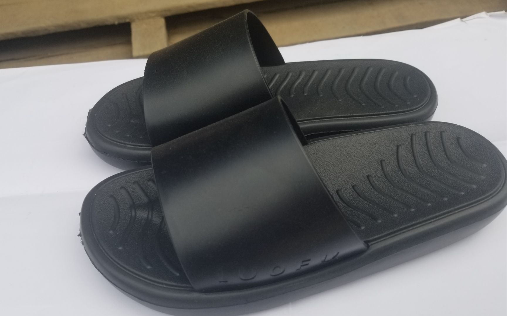 Black Slip-On Casual Sandals