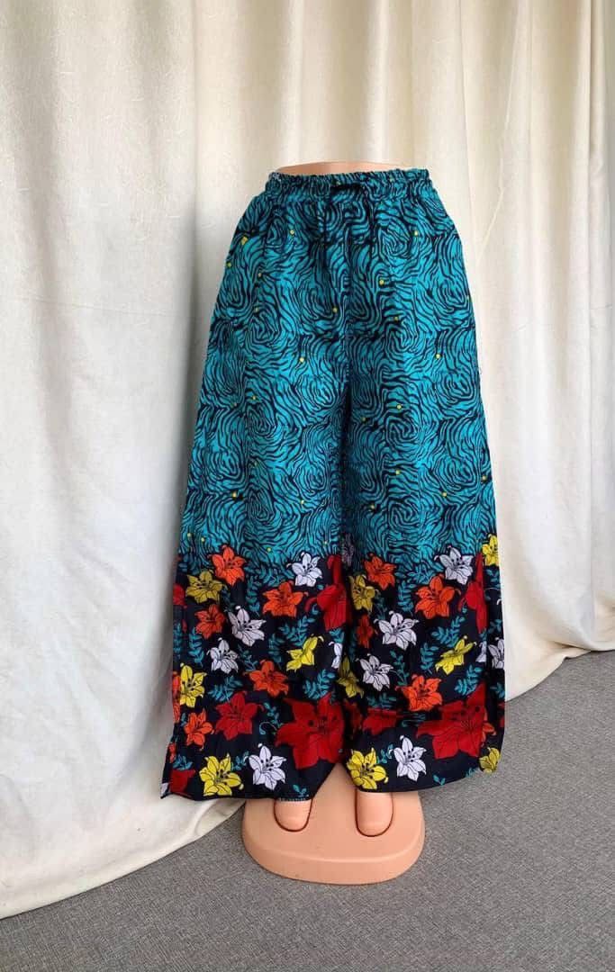 Wide-Leg Vibrant Patterned Pants