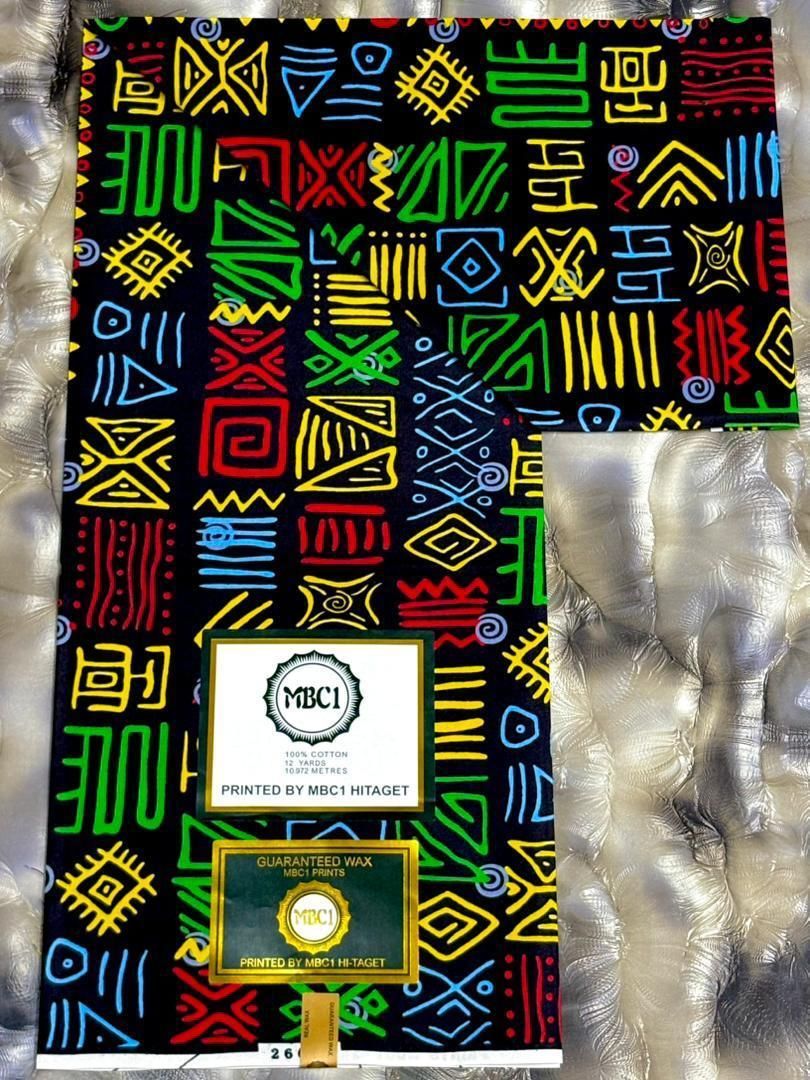 Bold Geometric African Wax-Printed Fabric by MBCI Hitarget