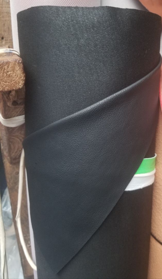 Durable black upholstery leather material for bags