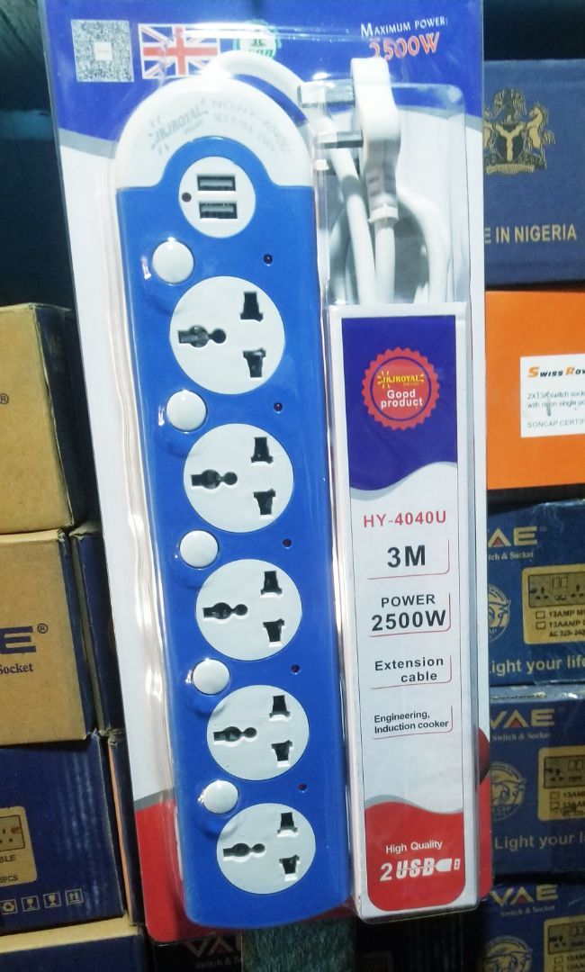 Multi Socket Power Extension Strip with Surge Protection