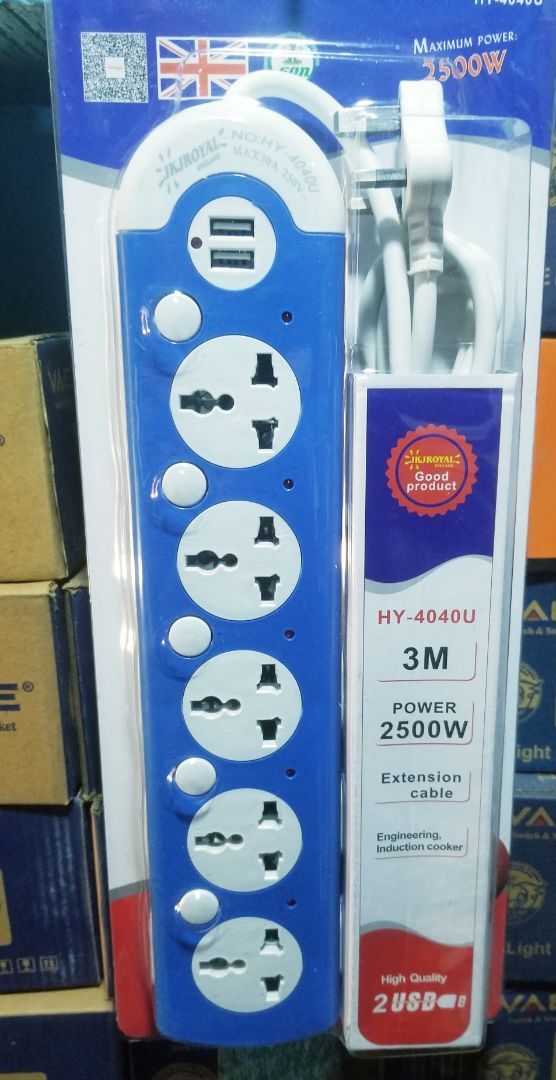 Multi Socket Power Extension Strip with Surge Protection