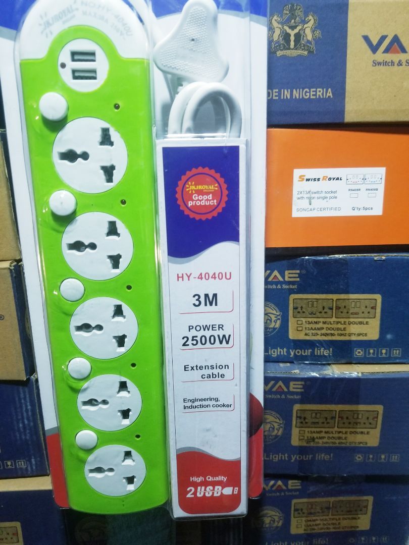 Multi Socket Power Extension Strip with Surge Protection