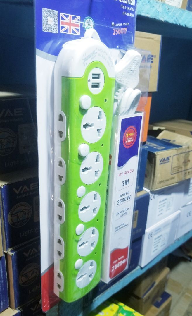 Multi Socket Power Extension Strip with Surge Protection