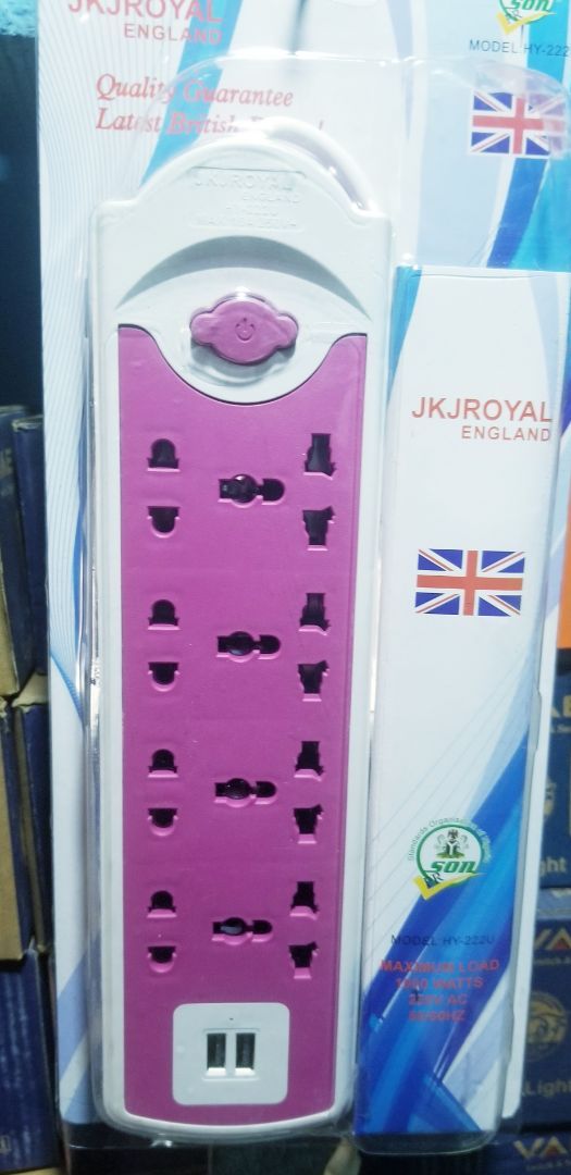 JK England Multi Socket Power Extension Board with USB Ports