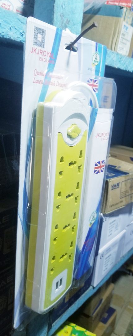 JK England Multi Socket Power Extension Board with USB Ports