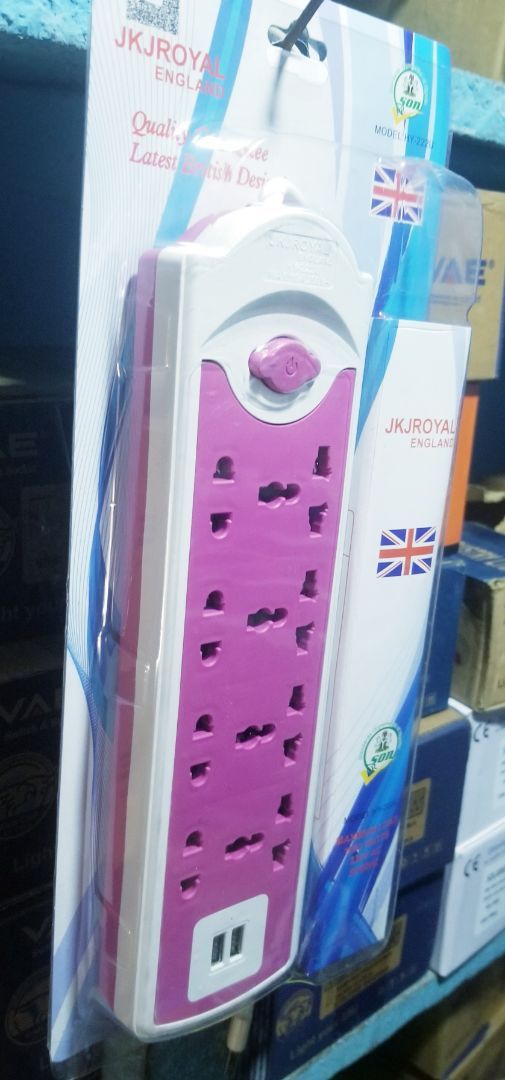 JK England Multi Socket Power Extension Board with USB Ports