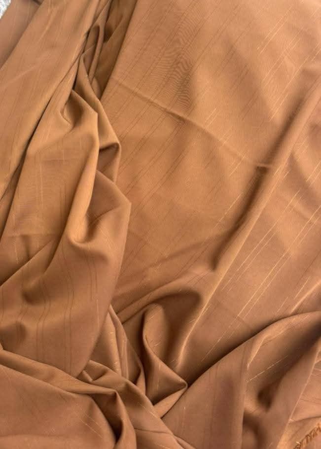 Quality Brown Senator Fabric with Subtle Plaid Pattern