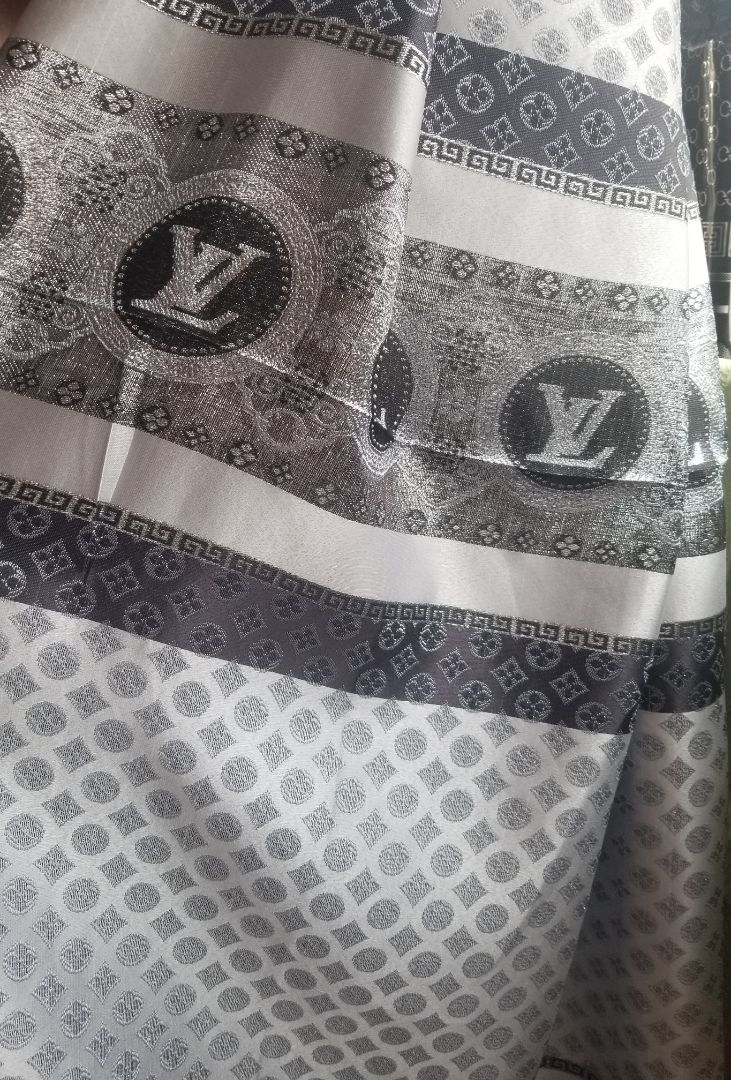 Louis Vuitton Inspired Curtains Fabric with Intricate Patterns