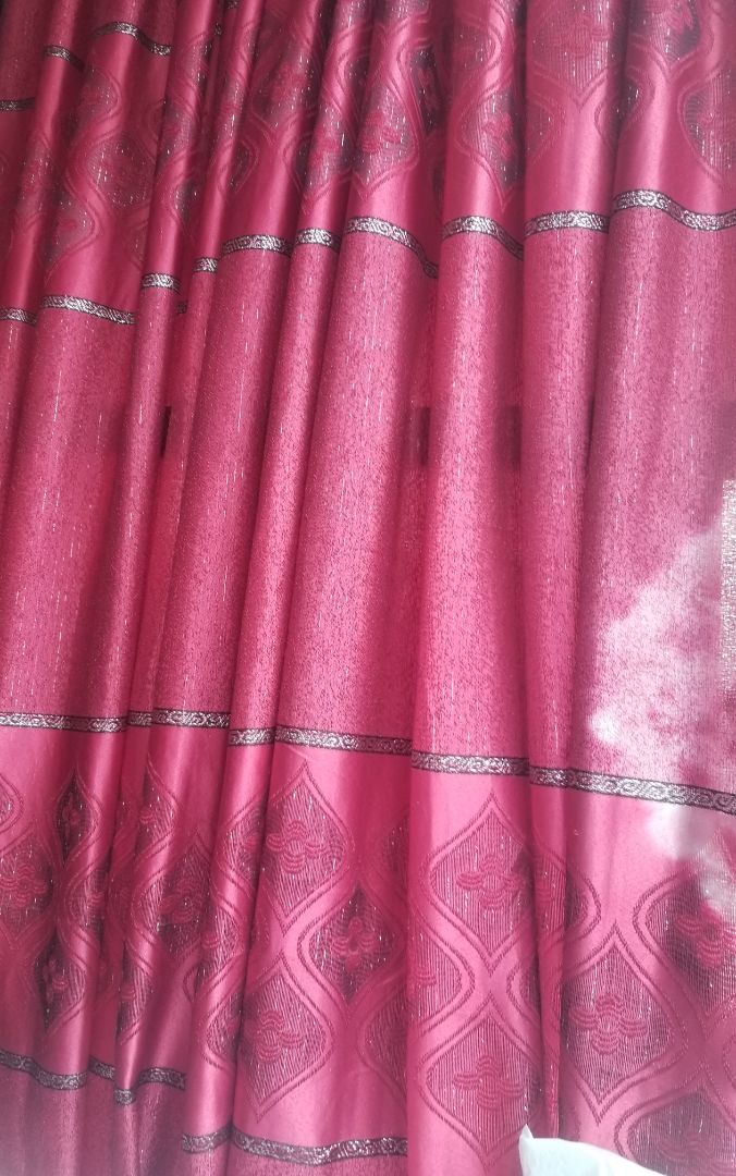 Luxurious Decorative pink Curtain fabric with Glossy Finish