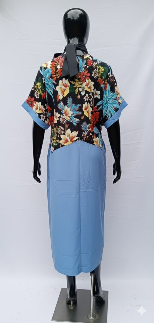 Stylish Two Piece Floral gown with tropical design