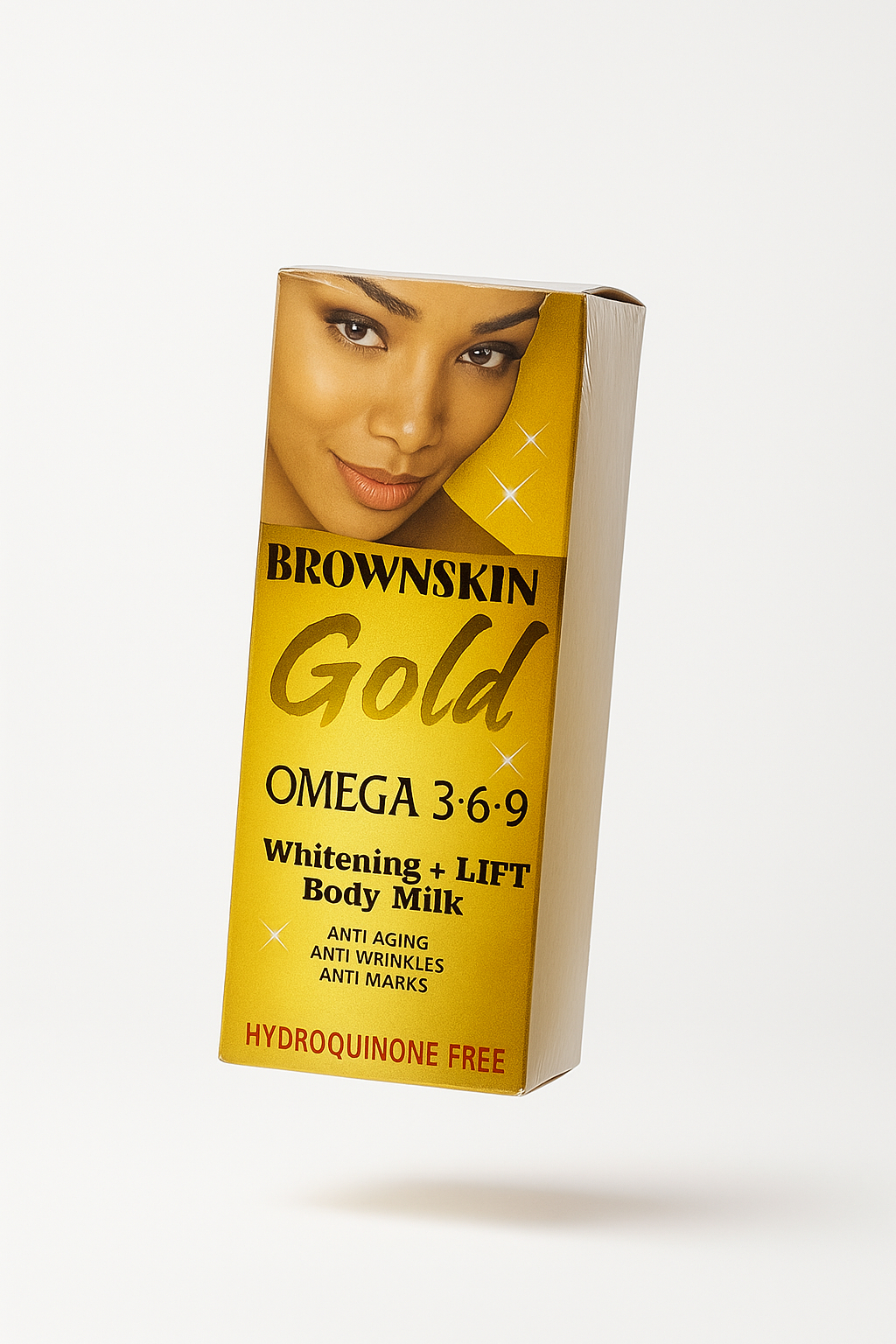 Brown skin gold body lotion