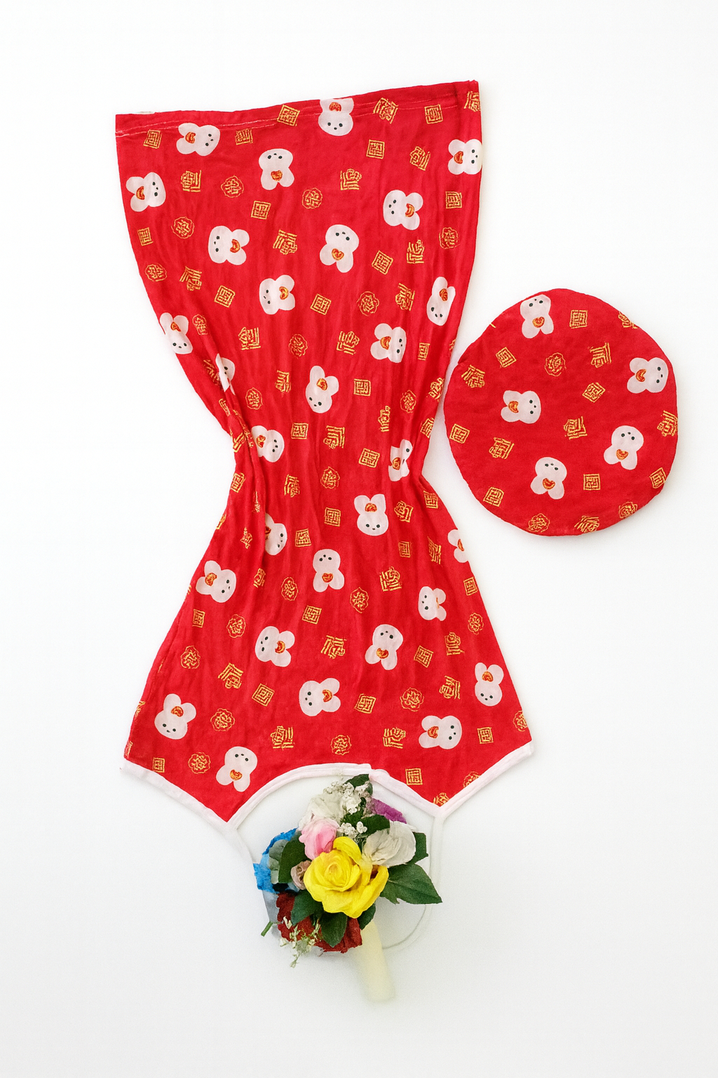 Red ladies nightdress Set with Matching hair bonnet