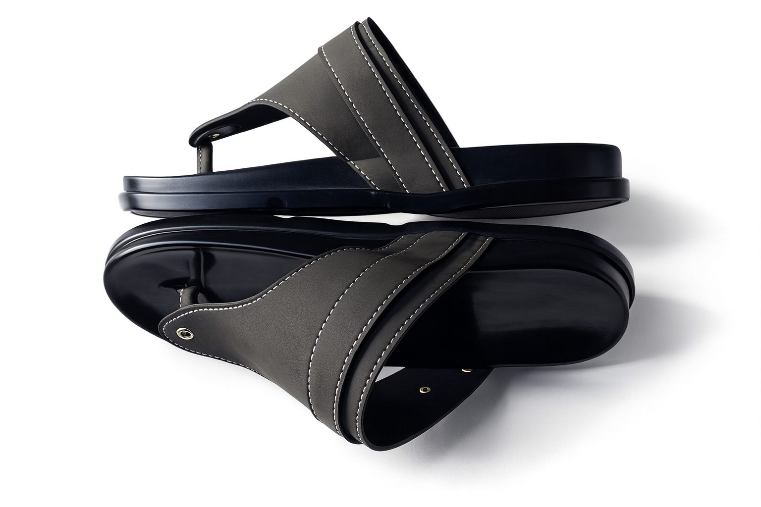 Premium men khaki Thong Sandal with Buckle Detail