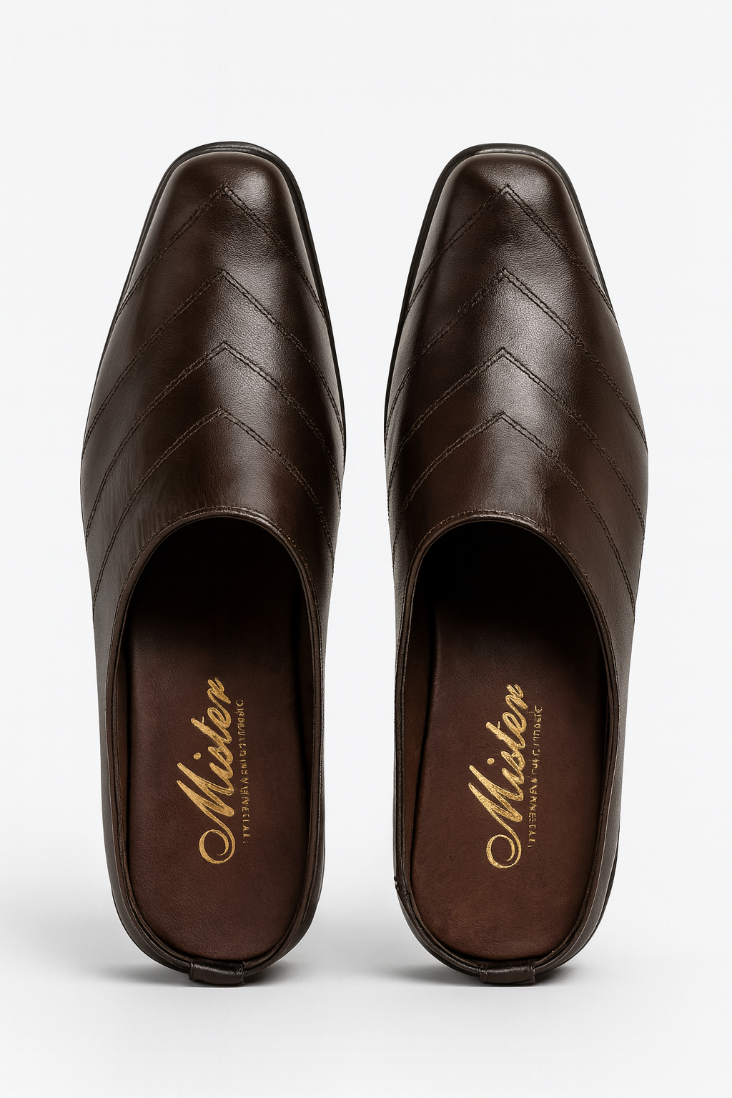 Handcrafted Leather Slip On Loafers with Chevron Stitching