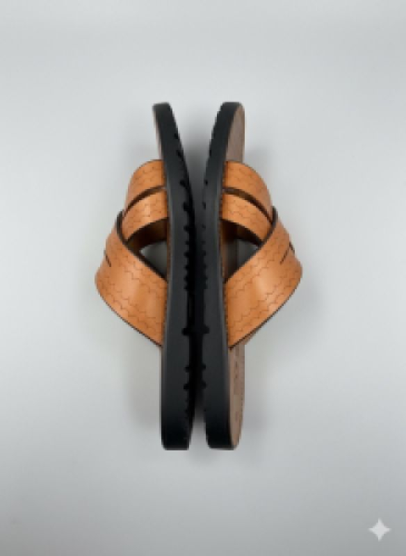 Artisan Tan Criss Cross Slide Sandal