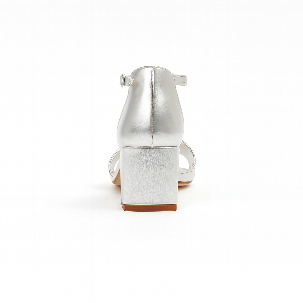 Quality metallic Silver High Heeled Sandals