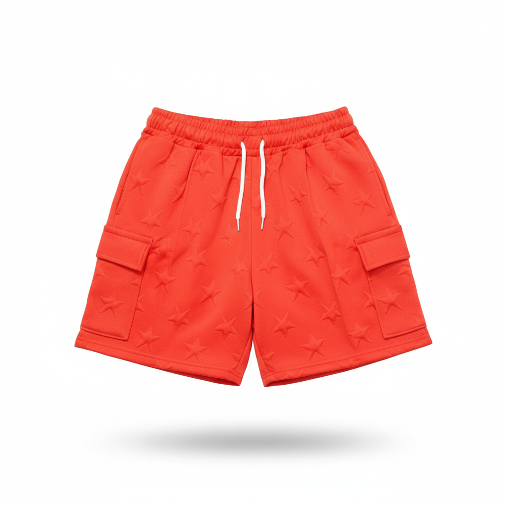 Embossed Shorts with Embroidered Logo
