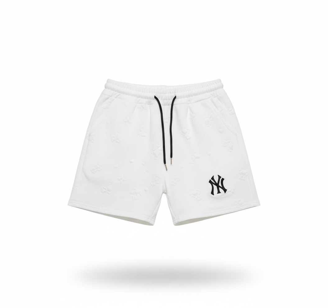 Embossed Shorts with Embroidered Logo