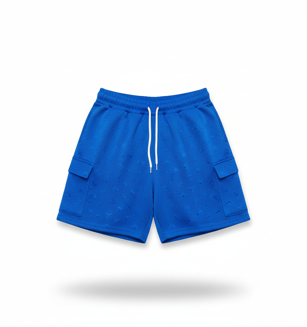 Embossed Shorts with Embroidered Logo