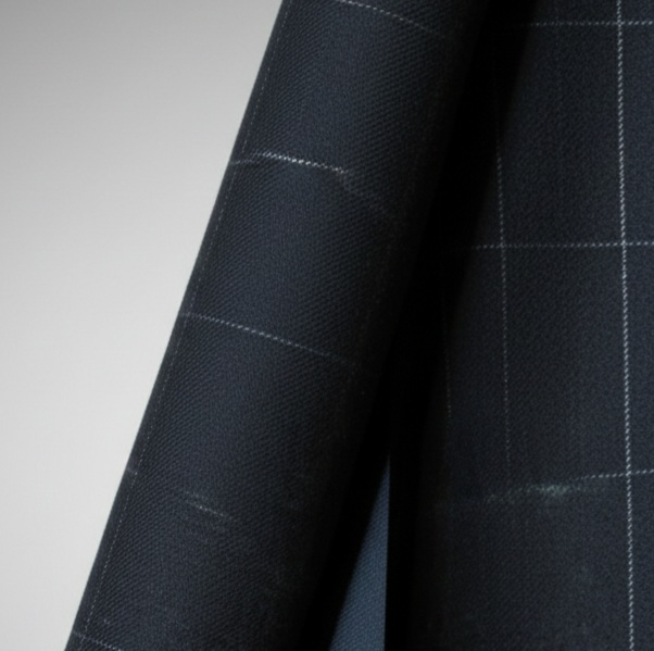 Black Striped Original Quality Italian Manteko Fabric