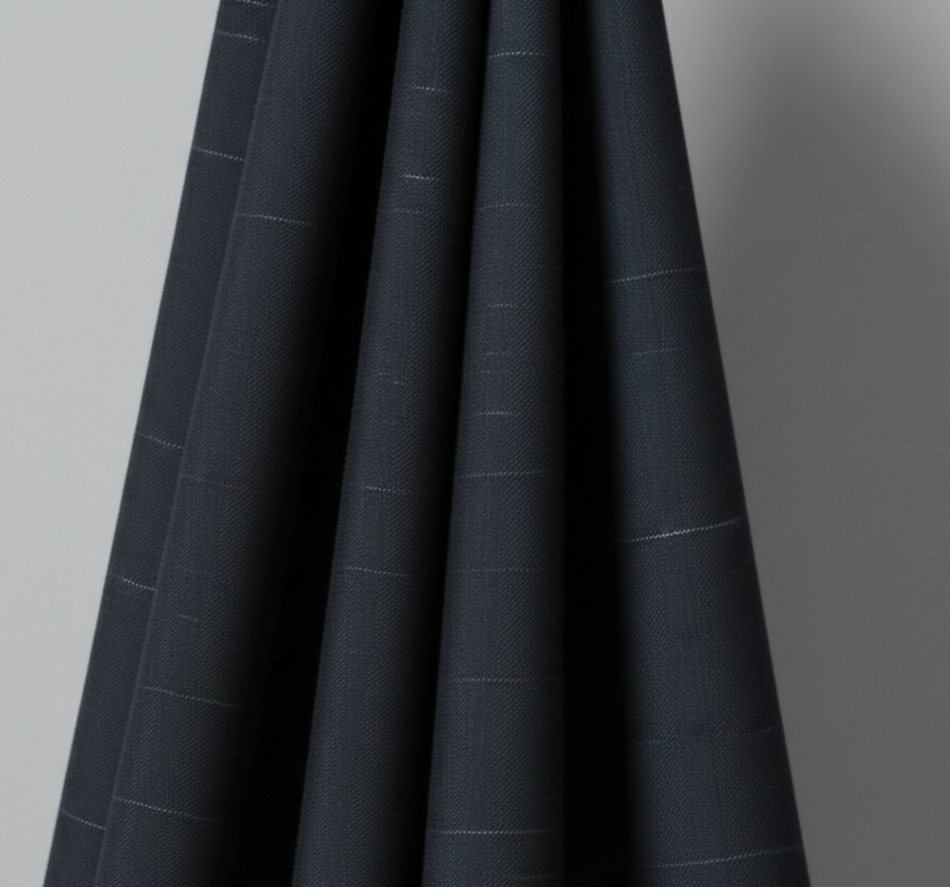 Black Striped Original Quality Italian Manteko Fabric