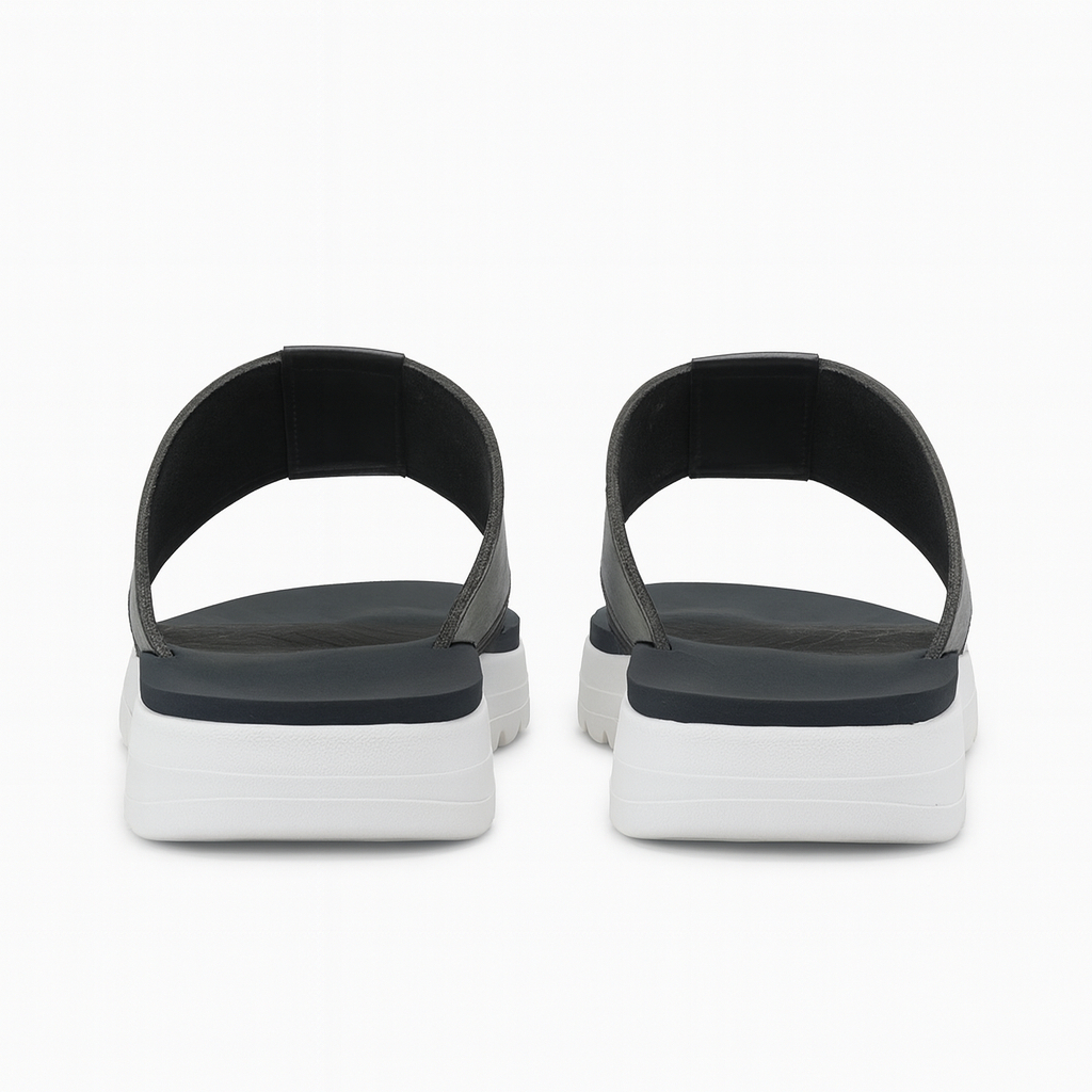 Premium Men Black and White Platform Slip On Sandals