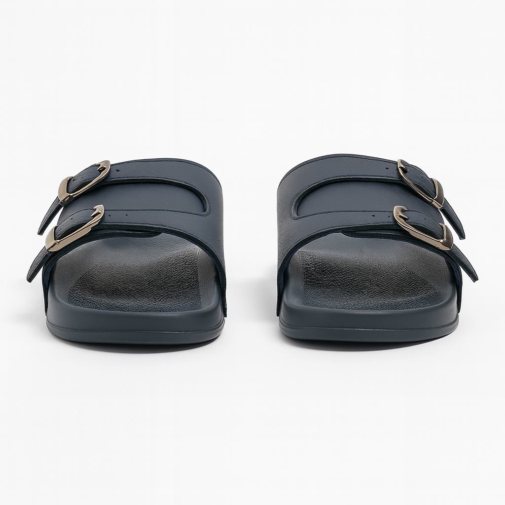 Quality Men Double Buckle Slip On Sandals