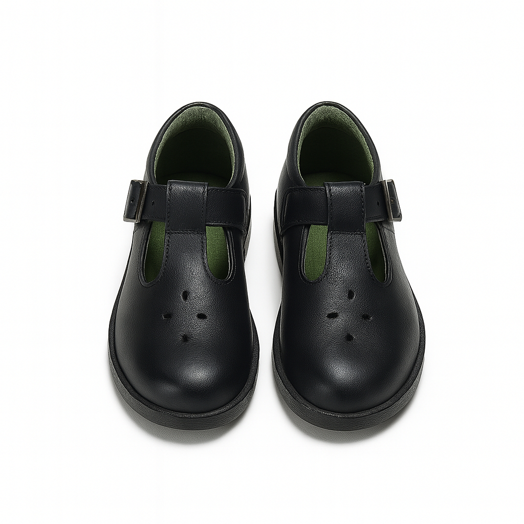 Classic Kids Leather School Shoes with Adjustable Strap