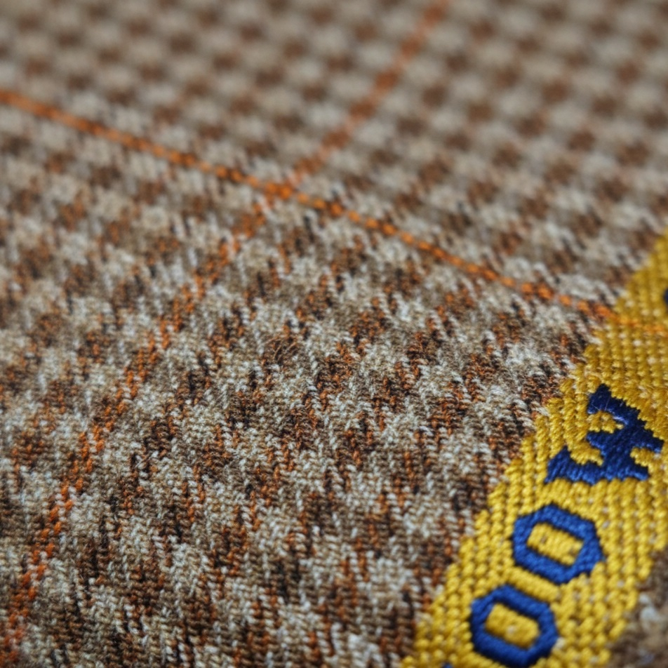 Chequered Original Quality Italian Manteko cashmere wool (Multi Colored)