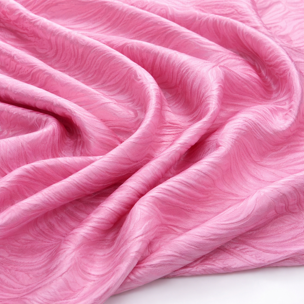 Luxury Pink Embossed Brocade Fabric